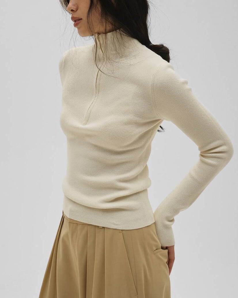 TODAYFUL(トゥデイフル) Halfzip Rib Knit | サウスオレンジ｜メンズ