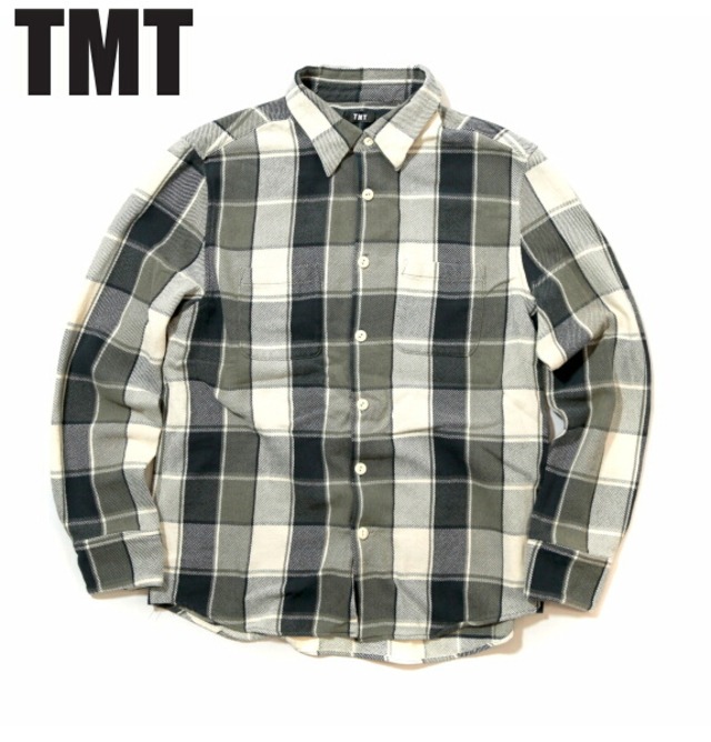 TMT ティーエムティー シャツ チェックシャツ ネルシャツ 長袖 HEAVY TWILL PLAID SHIRTS ブラック TSH-S2403