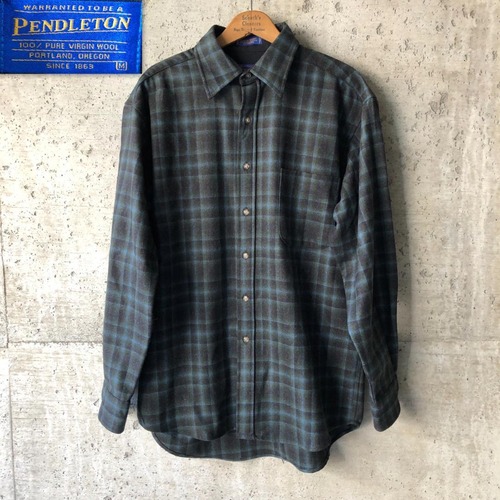 XZ870 90s PENDLETON ペンドルトン 青黒 オンブレシャツ M