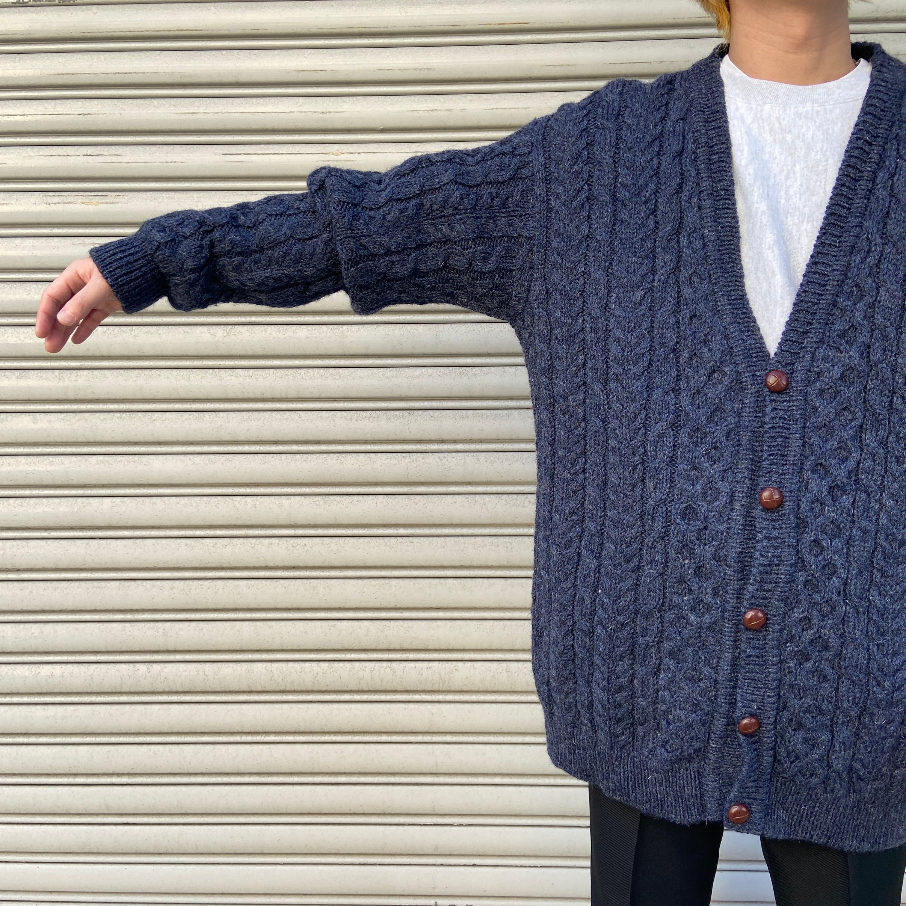 送料無料』L.L.bean エルエルビーン フィッシャーマンカーディガン 90s  