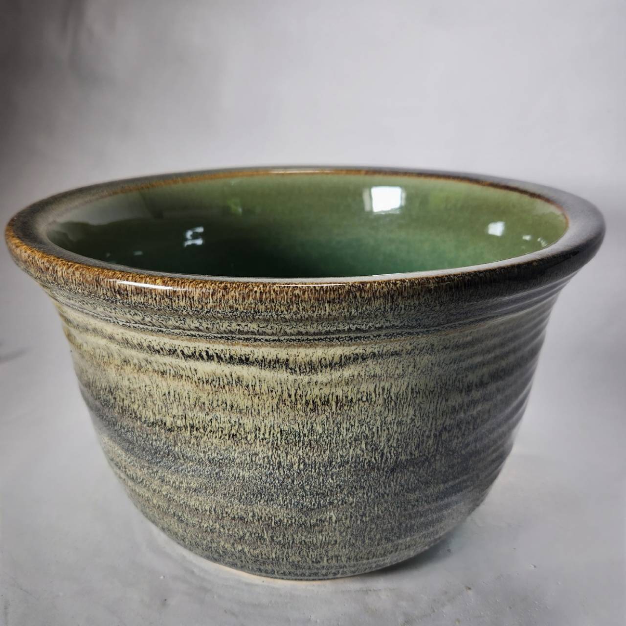 天目ひねり水鉢 11号 ／睡蓮鉢（信楽焼き・陶器・水鉢・めだか鉢