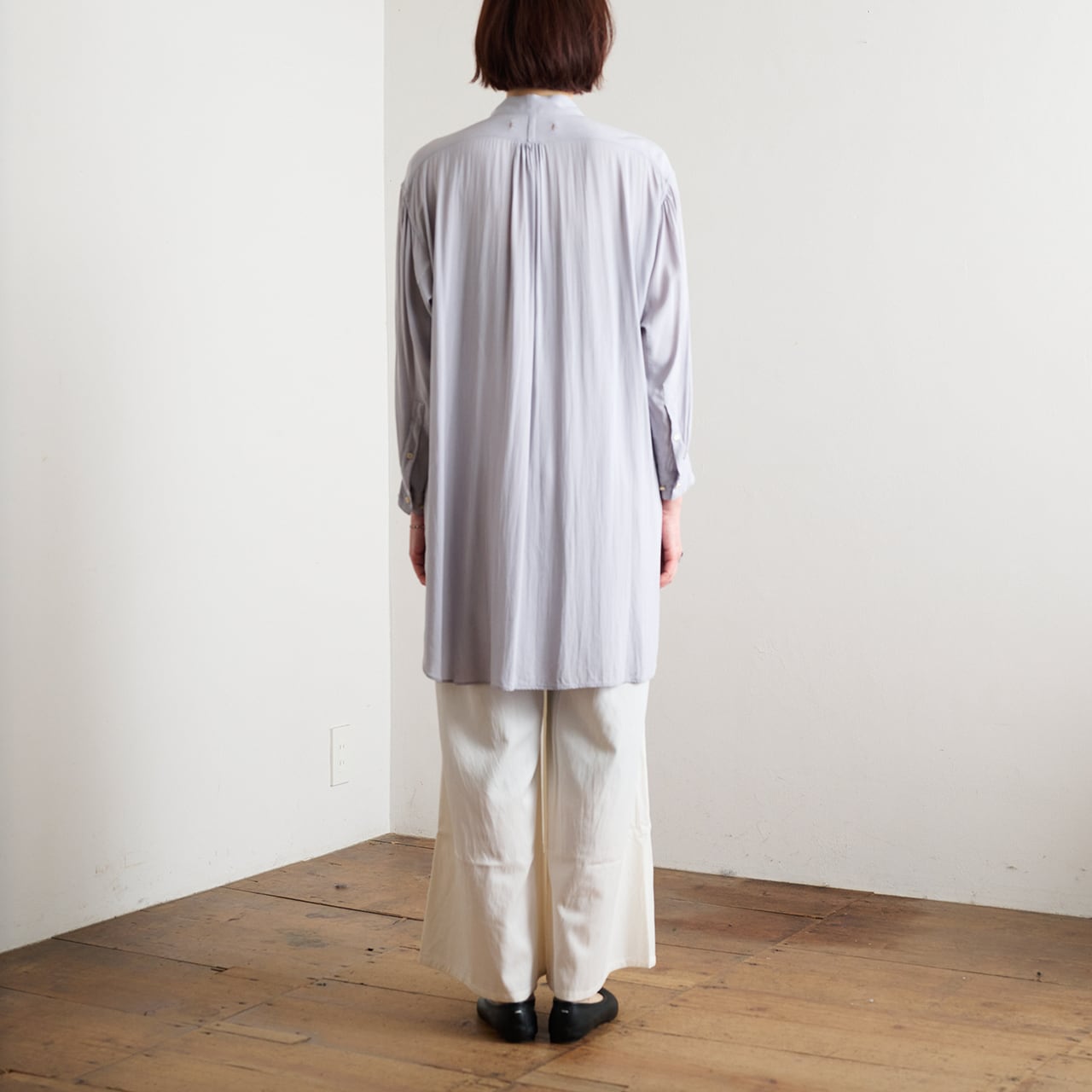 30%off】suzuki takayuki スズキタカユキ roomy shirt pale ash blue