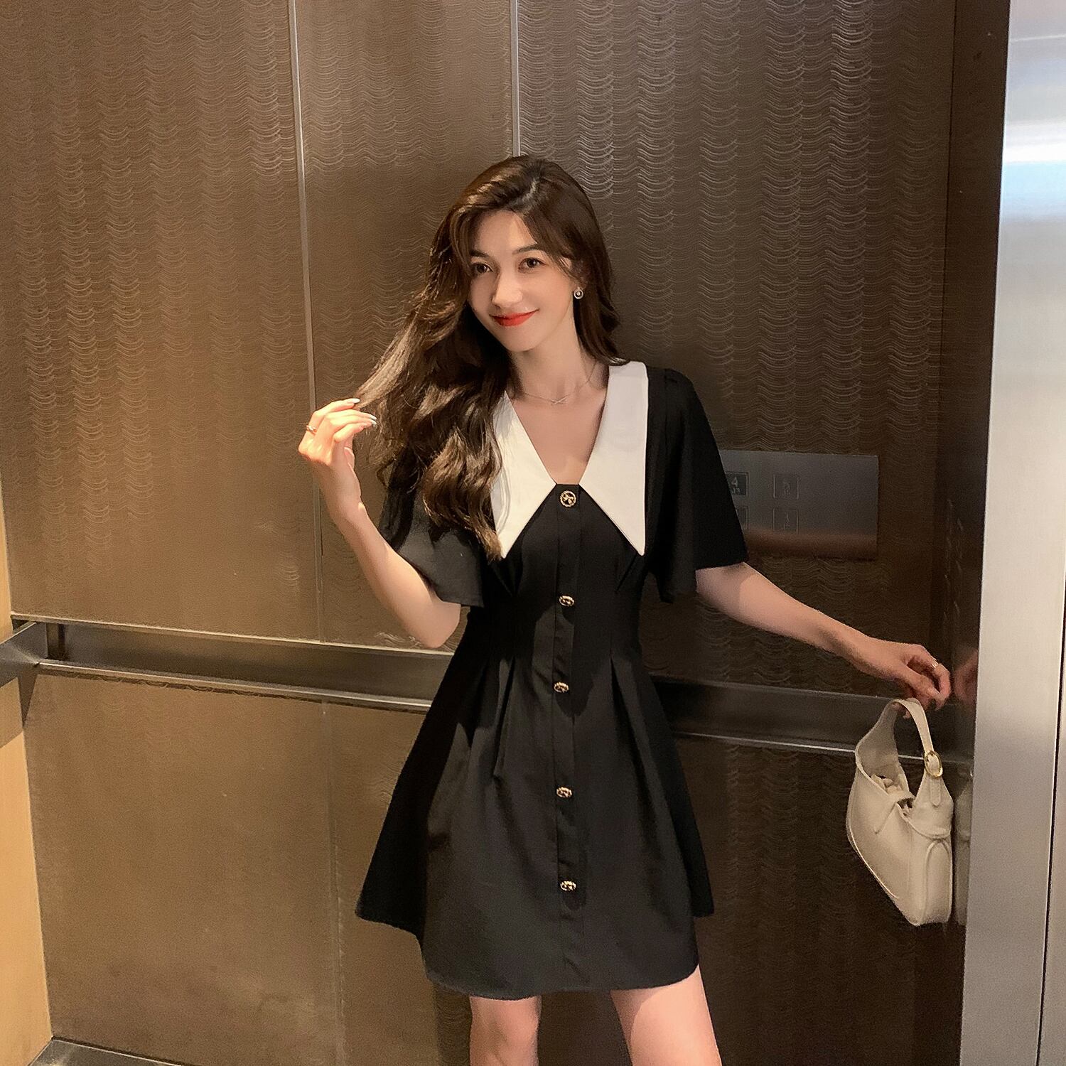 スタイルドレス サマースタンダードブラックAラインスカート レトロ 夏物 6Du_Shop_Women81786833192