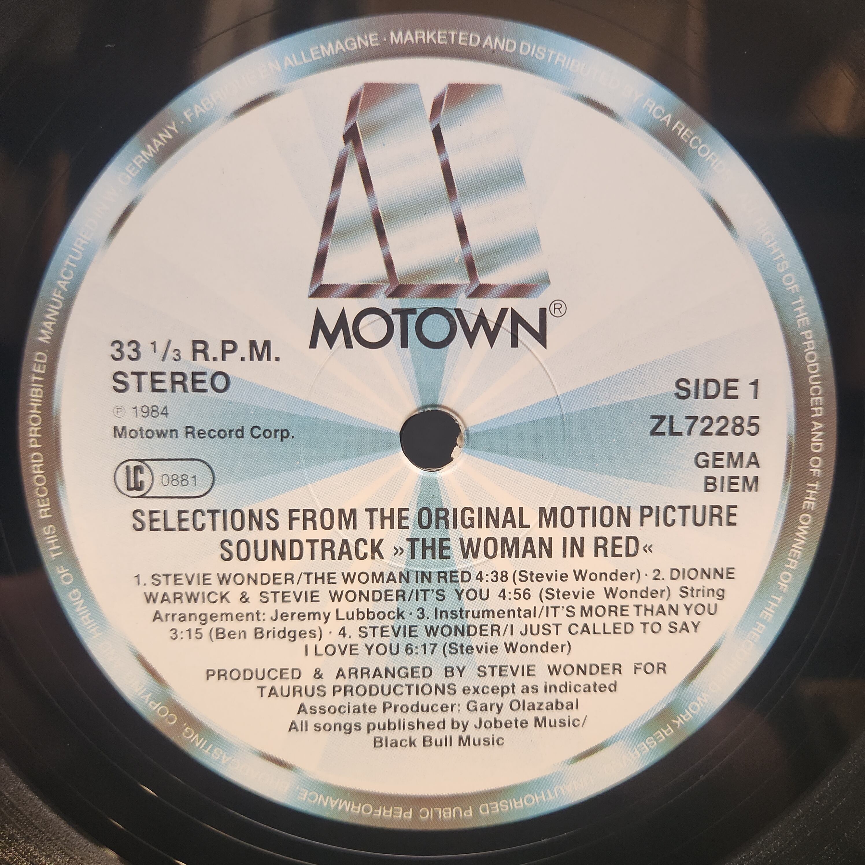 Stevie Wonder / The Woman In Red ( Soundtrack) [ZL72285] - 画像4