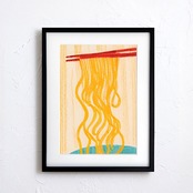 Noodle Flow｜ラーメンをモチーフにしたユーモラスなポップアートポスター｜遊び心とデザイン性が光るおしゃれインテリアA2ポスター