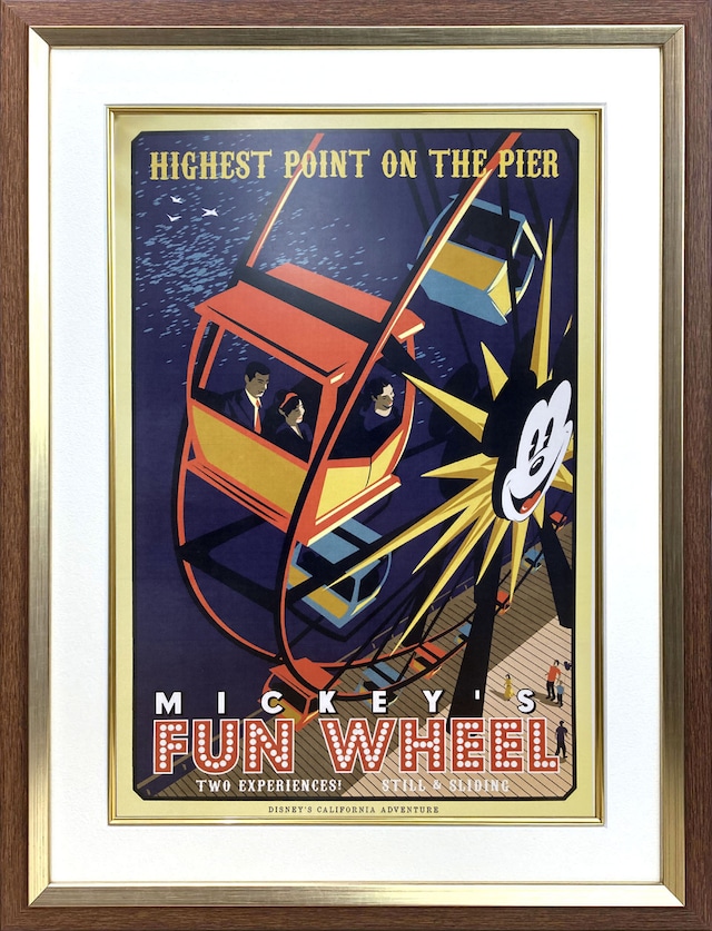 ディズニー テーマパーク「ミッキーのファンウィール　2010」展示用フック付額装ポスター