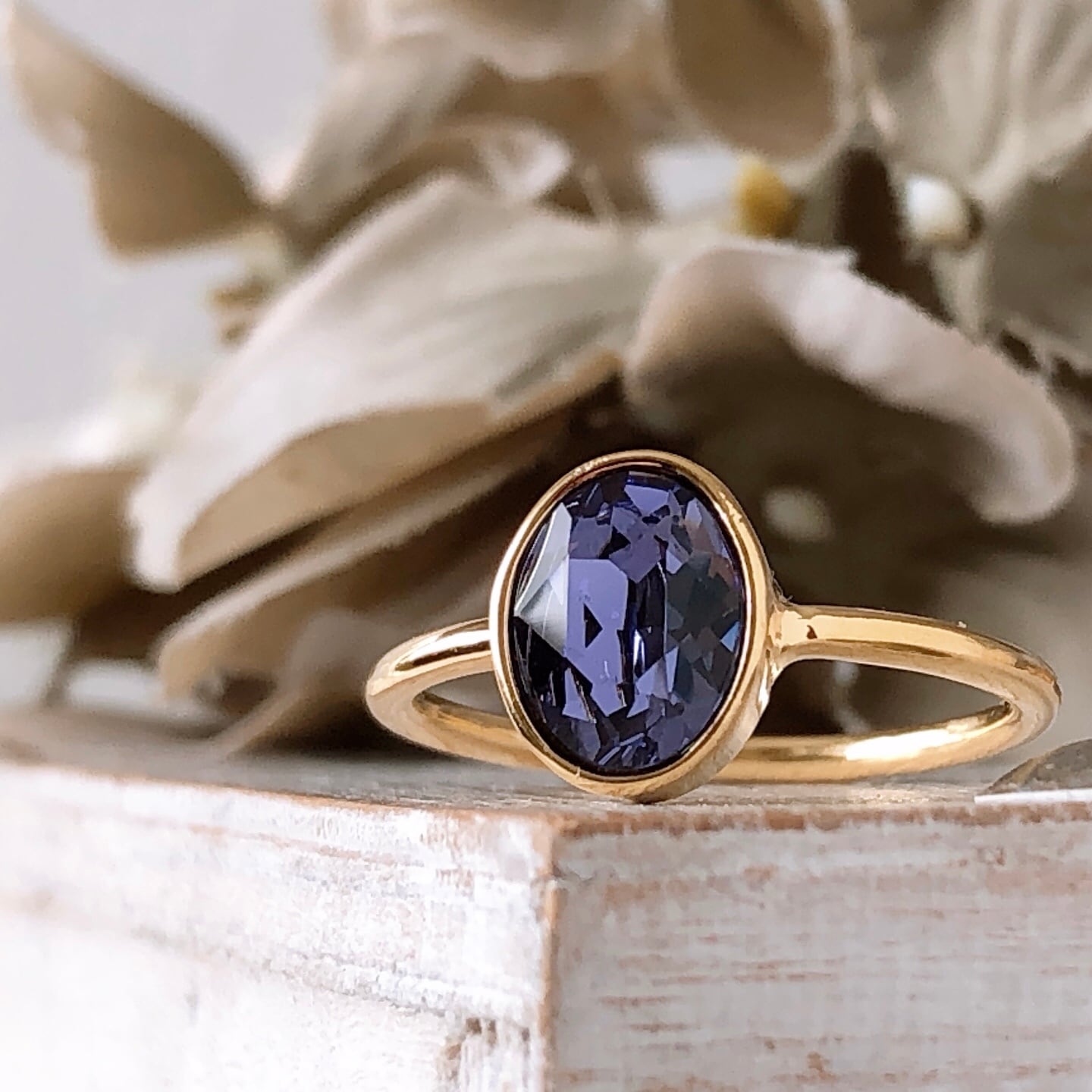 スワロフスキーオーバルリング タンザナイト 10号/13号 | Anemoon
