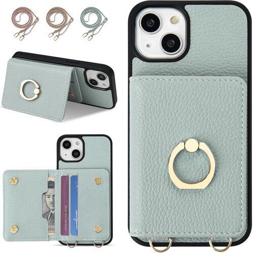 oyaka iPhoneSE第2世代 ケース 手帳 ショルダーストラップ iPhone 8 手帳型 ケース かわいい 背面 カード収納 iPhone 7 スマホケース スマホリング スタンドアイフォン SE3 ケース おしゃれ 女性 アイフォン8 携帯 ケース 斜め掛け スタンド機能 ストラップ着脱可 落下防止 あいふぉん 7 スマホケース 磁気 PUレザー 衝撃吸収 全面保護-ブルー 2696