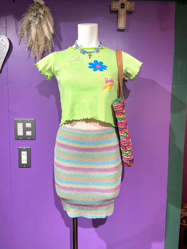 rainbow knit skirt