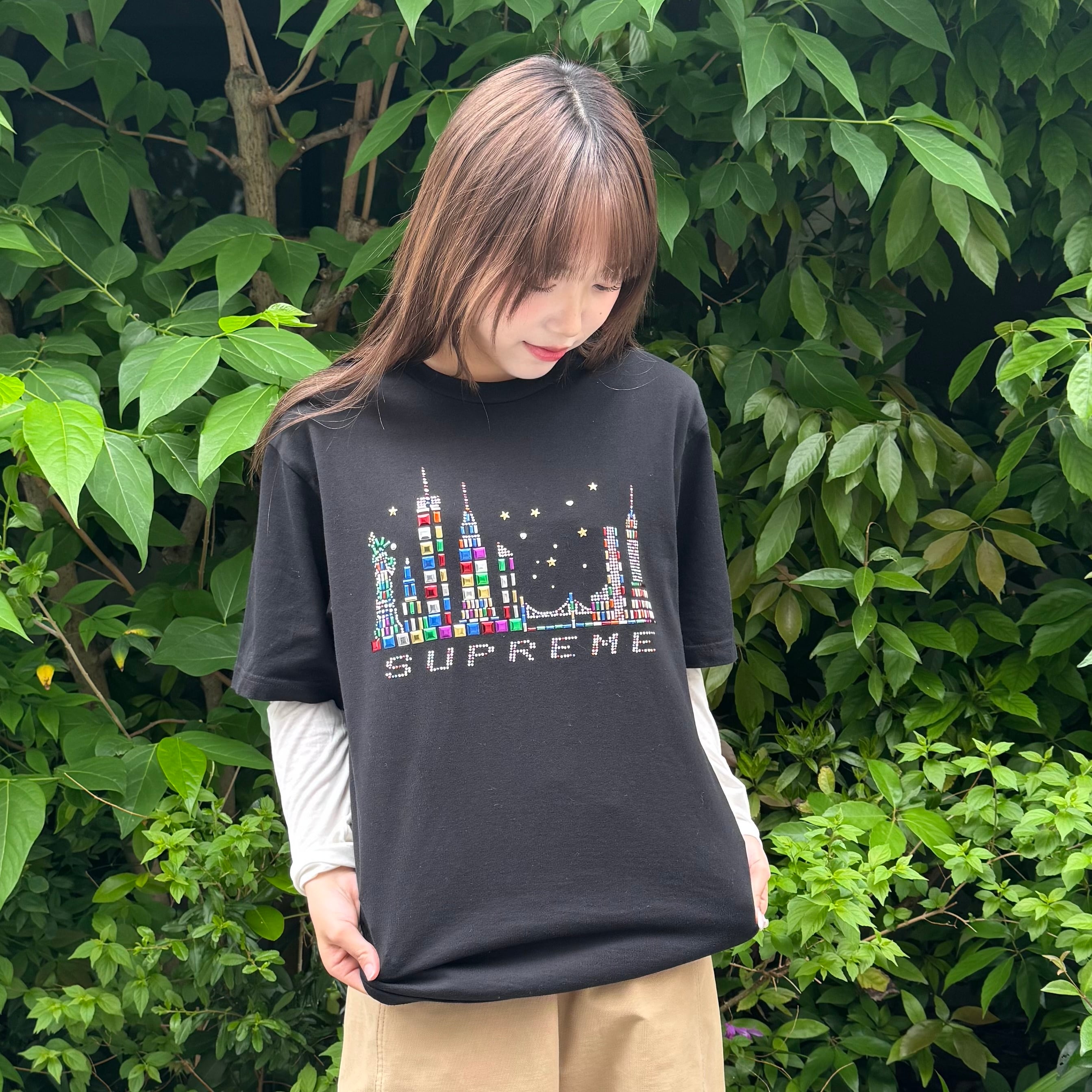 supreme シュプリーム Tシャツ S センターロゴ ビジュー | 古着屋SAKASHITA