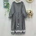 2色/フリルカラーフロント刺繍ワンピ ・12113