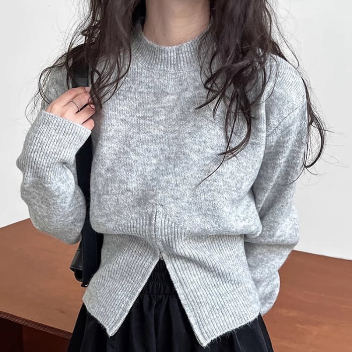 ジップ スリット ニット 3412875