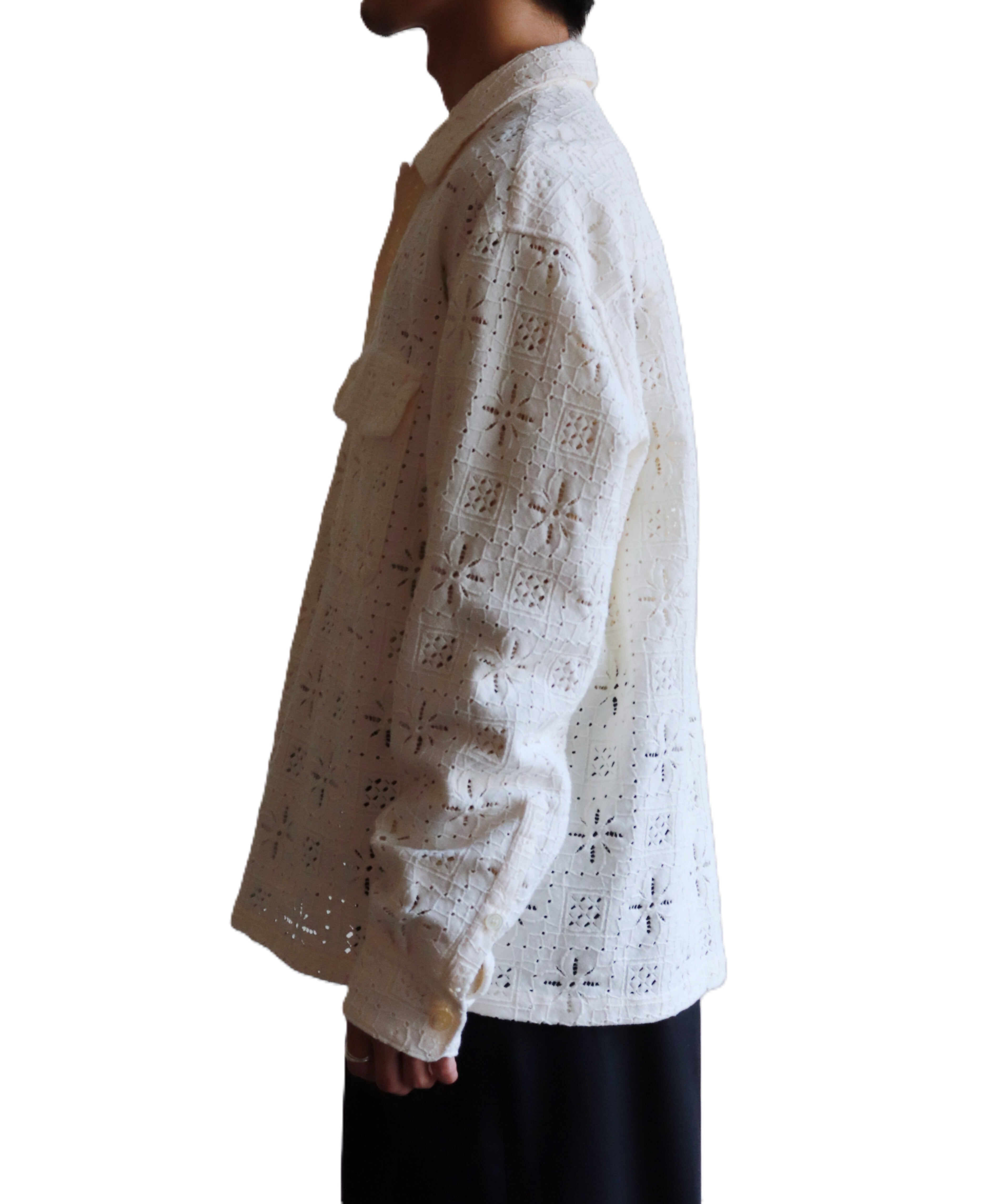 UNUSED / US2504 LONG SLEEVE LACE SHIRT (NATURAL) | AfterSchool