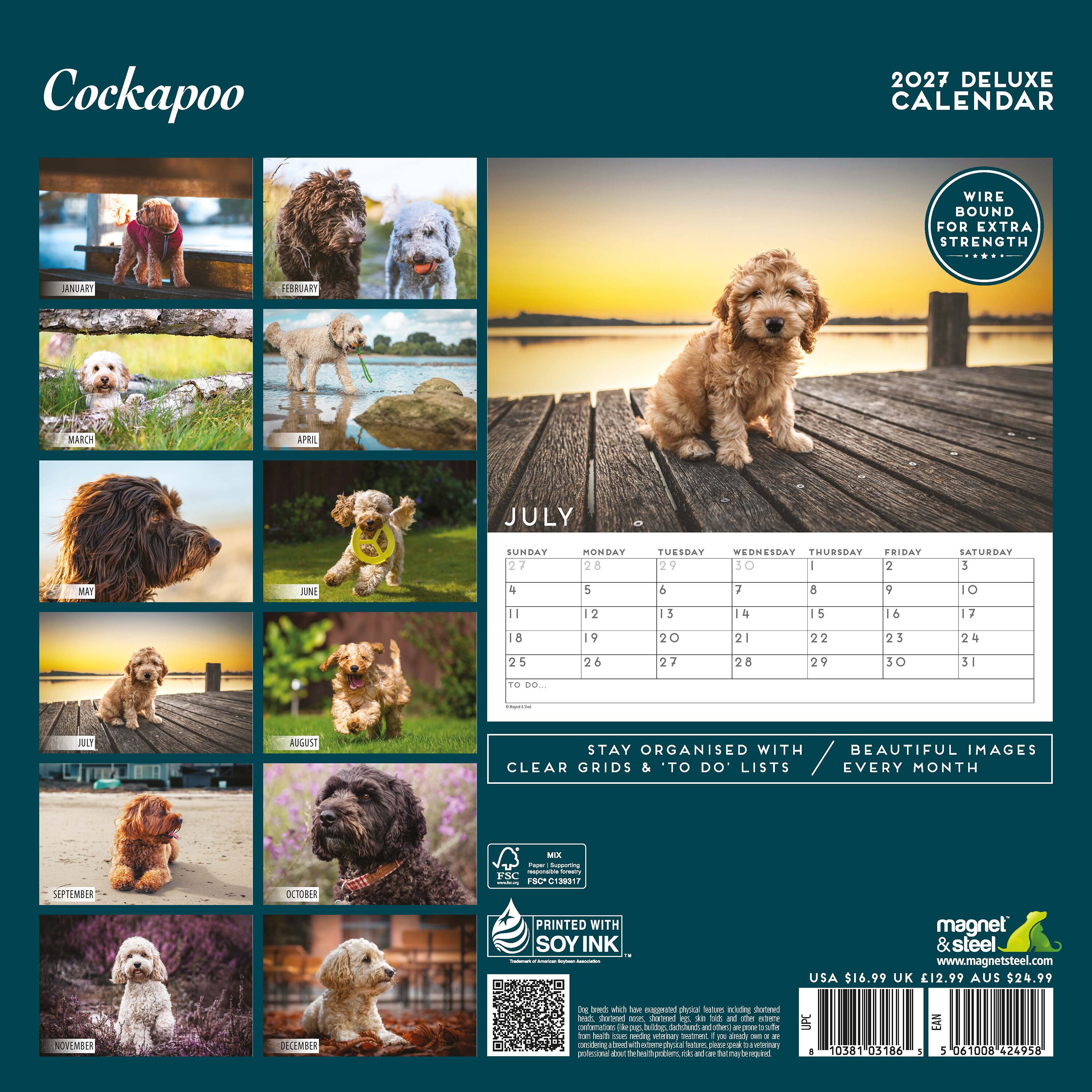 【2027年版】英国製犬種カレンダー【コッカプー】 DELUXE 2027年版