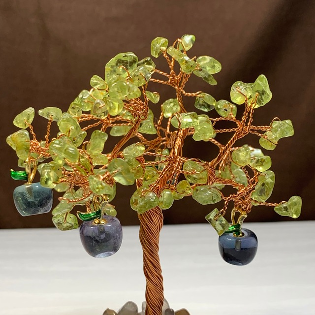 3.りんごがなるペリドット招財樹とフローライトハリネズミ