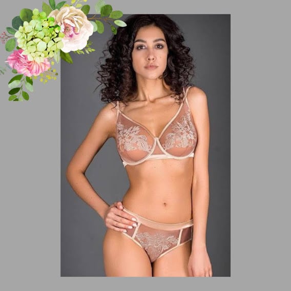 グラマーさん(大きなサイズ)のインポート一枚レースワイヤーブラ 65F,70F,75F( 日本サイズG65,G70,G75)GR-10871 ココア色 ラトビア の高級ブランドGRACIJA-RIM (グラシアリム)