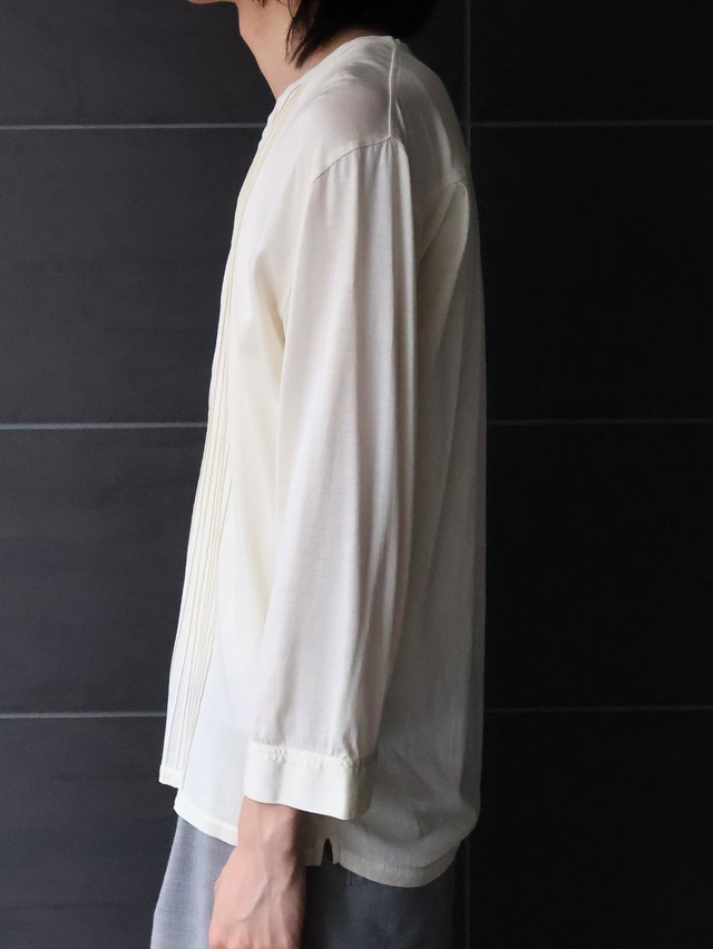 【5351 pour les homme】pin tuck design V neck top