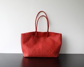 高級牛革純手編みバッグ