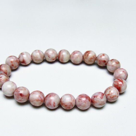 シナバーインクォーツ ブレスレット 9mm 一点物 メール便可 [M便 1/10] 111-44257