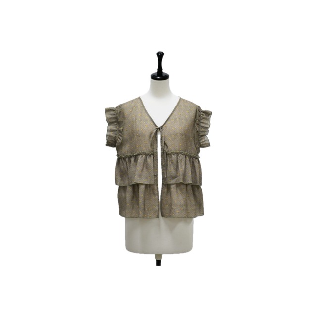 Flower design volume frill tops