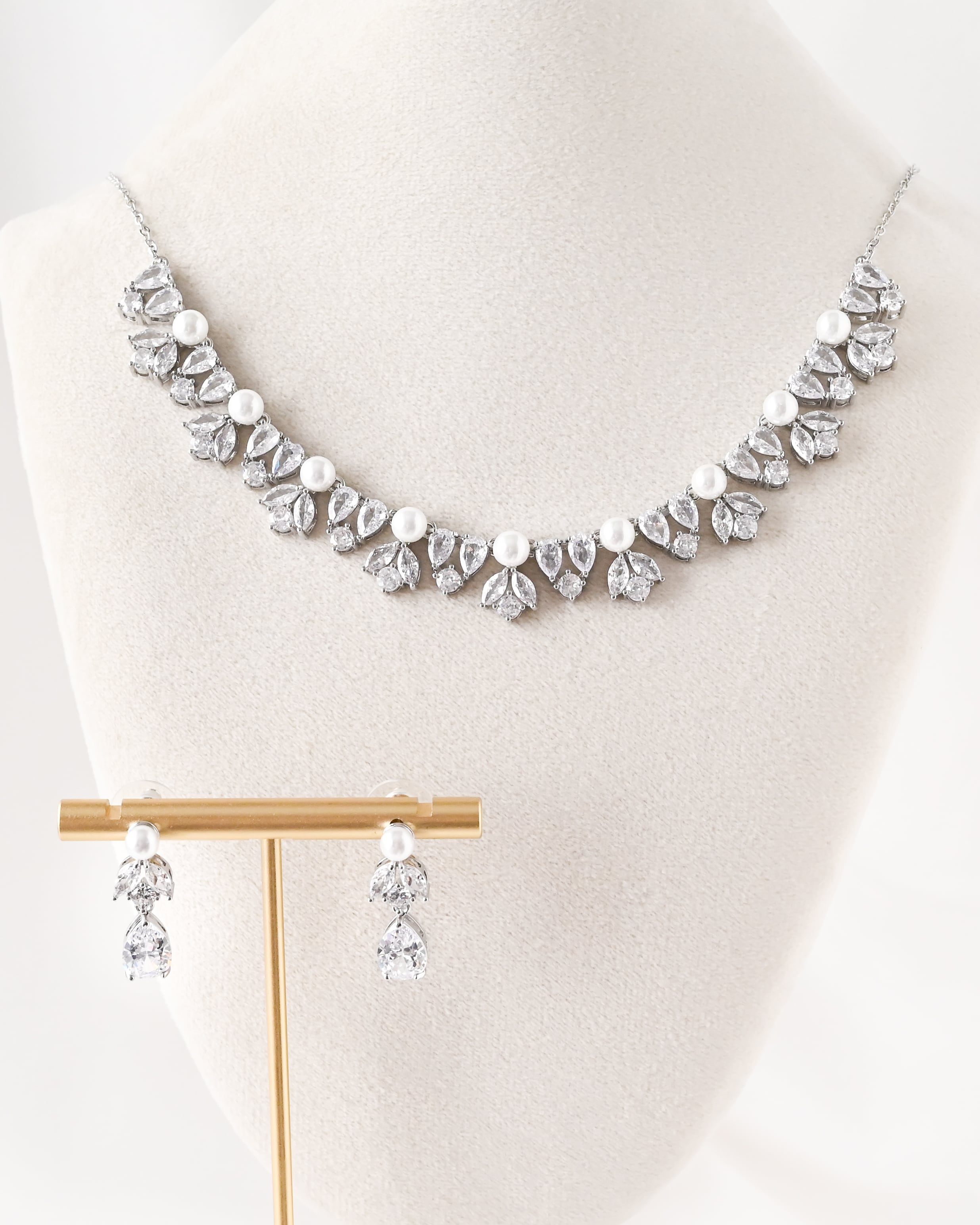 ブロッサムスパークルネックレスピアスセット【NE2512-05】