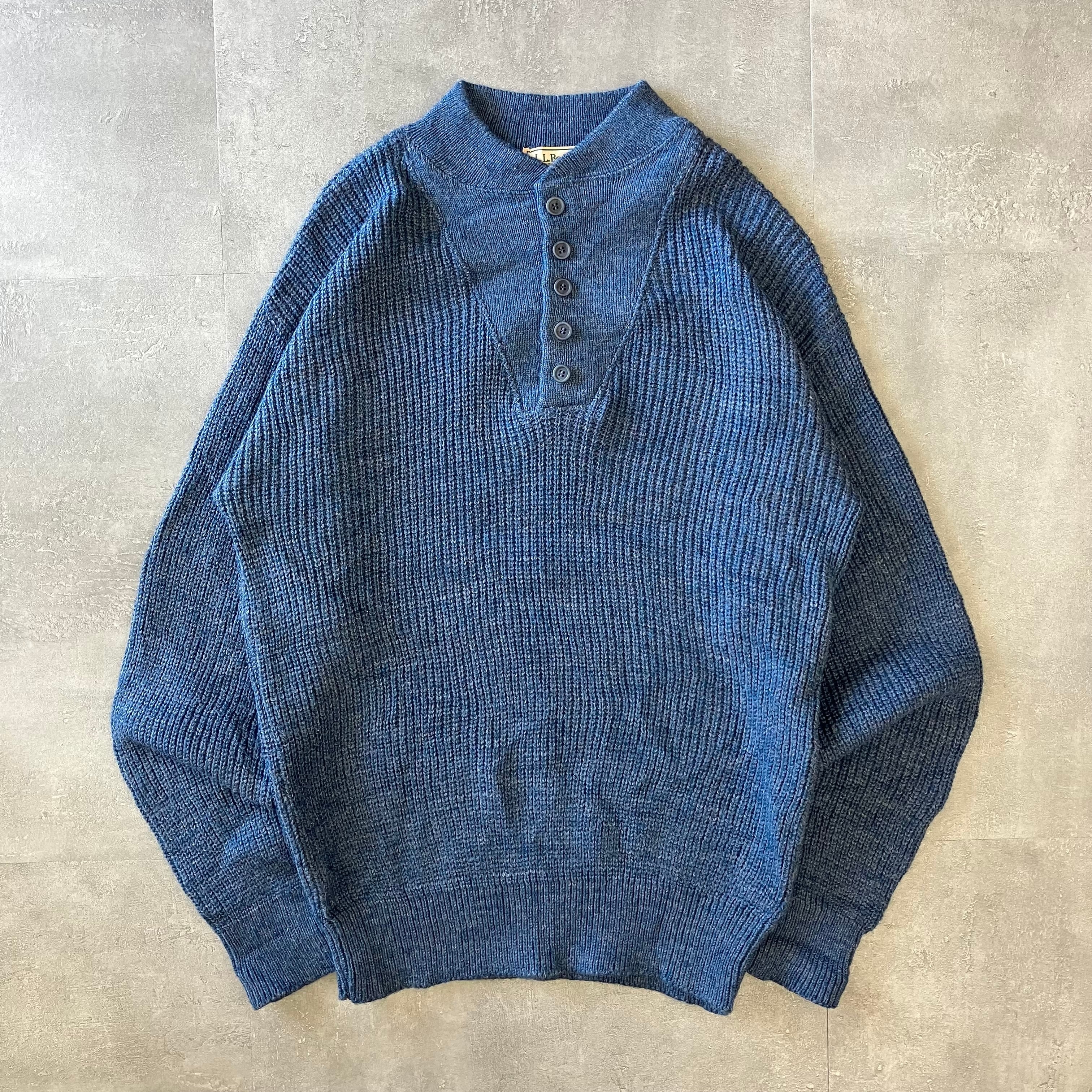 L.L.Bean 90s アクリル ウールニット ヘンリーネック No.1607
