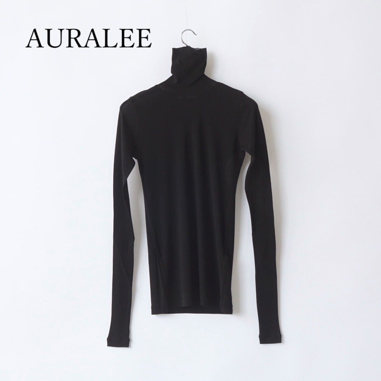 AURALEE/オーラリー・SUPER HIGH GAUGE SHEER RIB TURTLE NECK L/S TEE