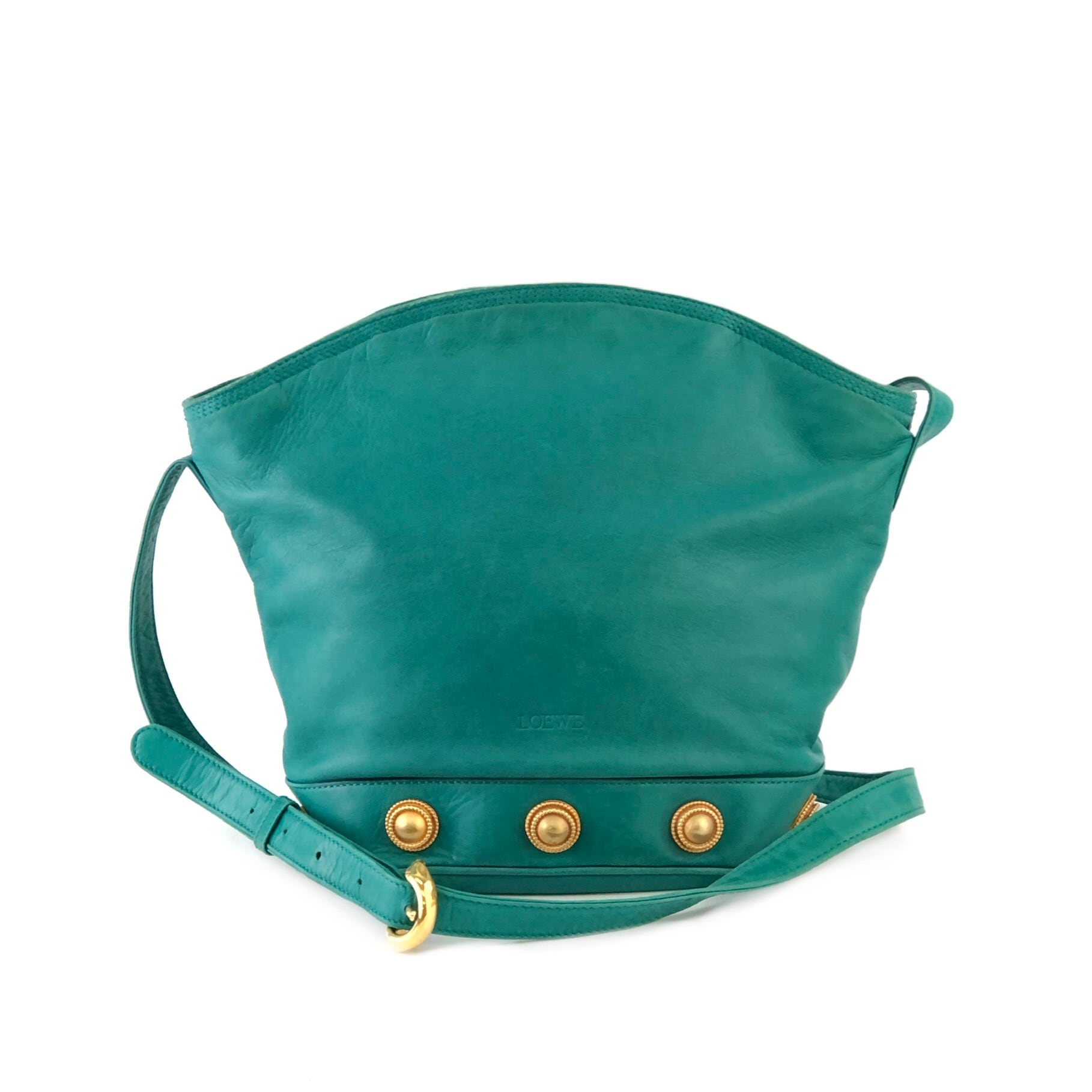 LOEWE ロエベ ナッパ スタッズ ゴールドボタン ショルダーバッグ