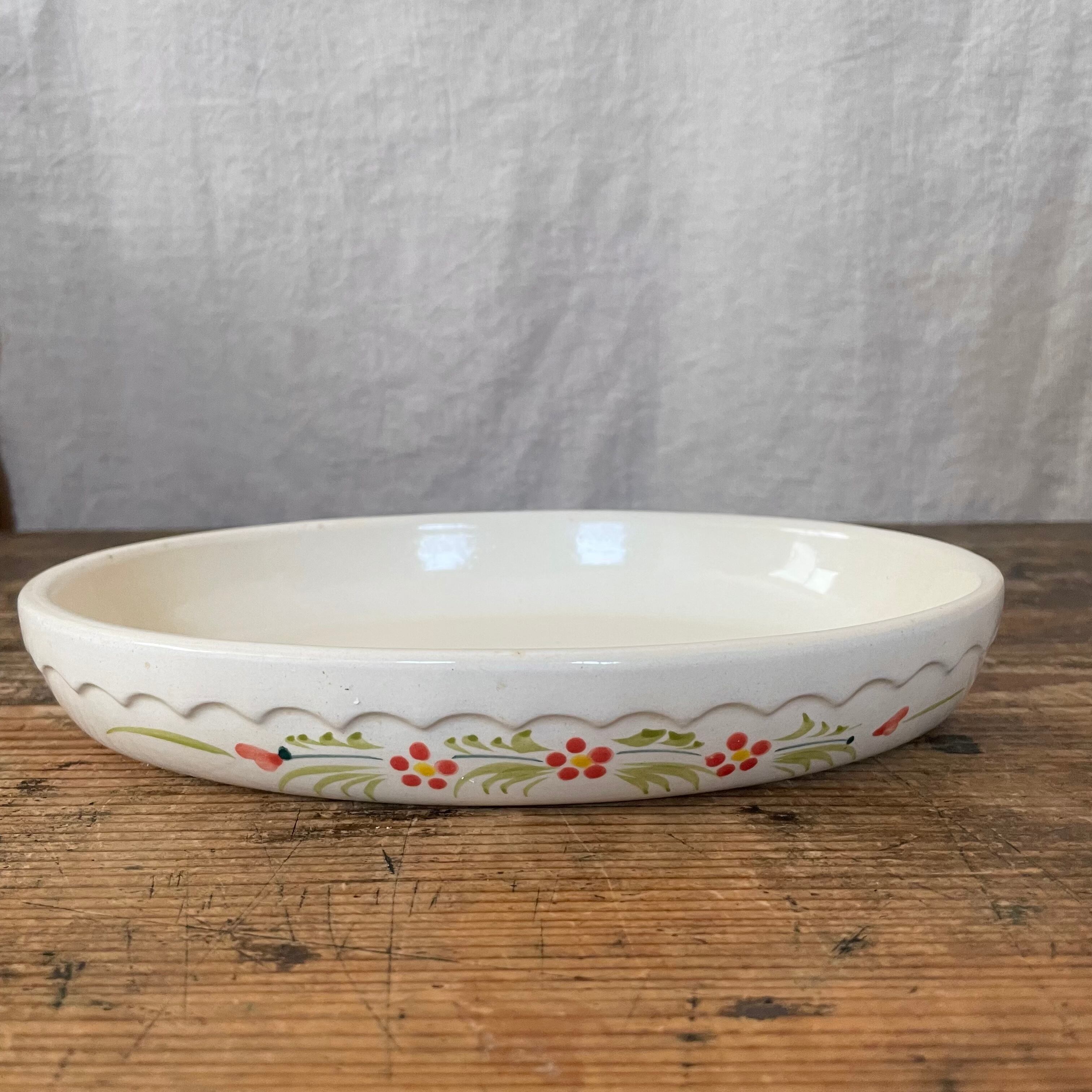 小花柄のオーバル深皿