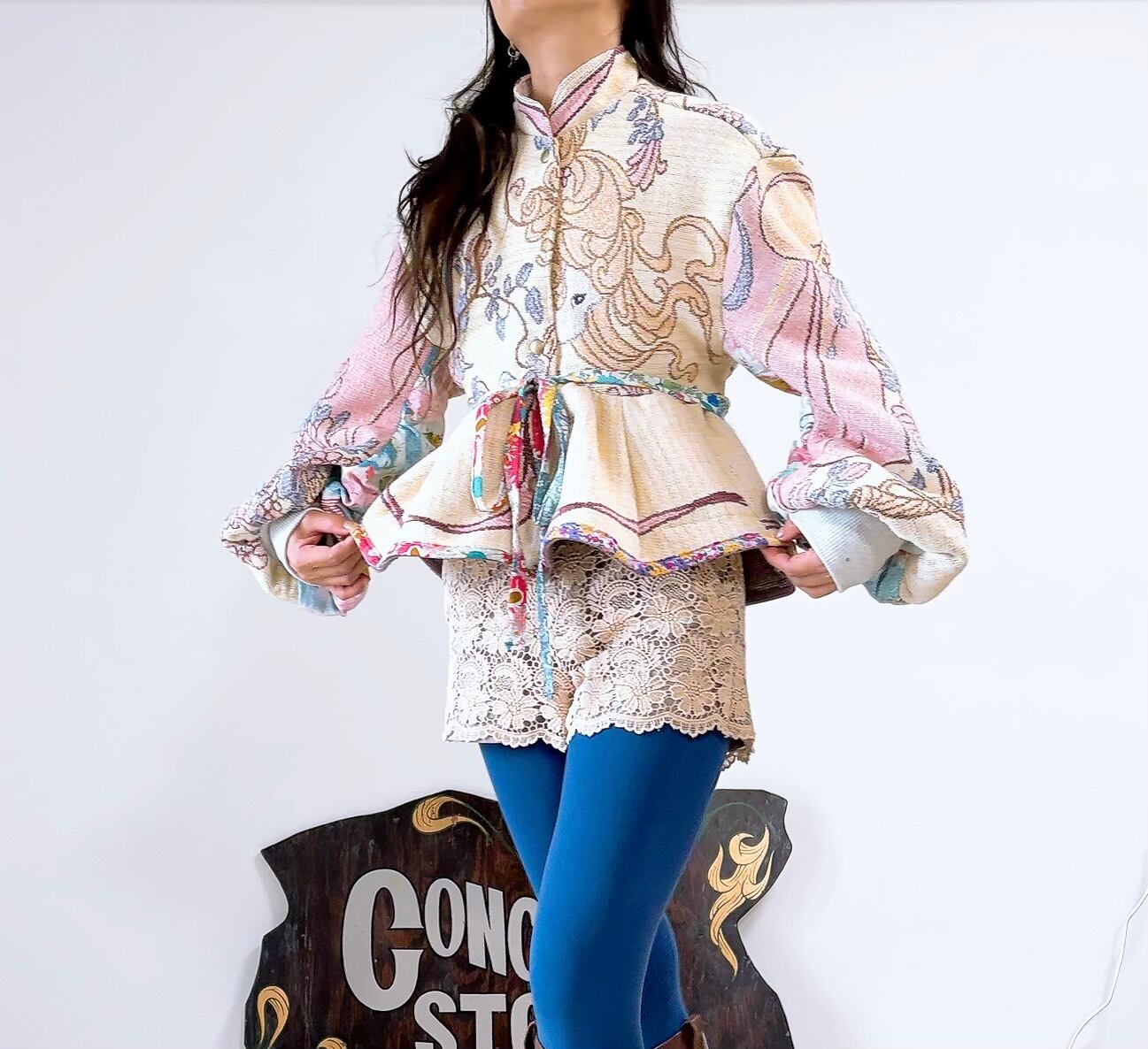 F様オーダー専用 Vintage ラグ peplum jacket