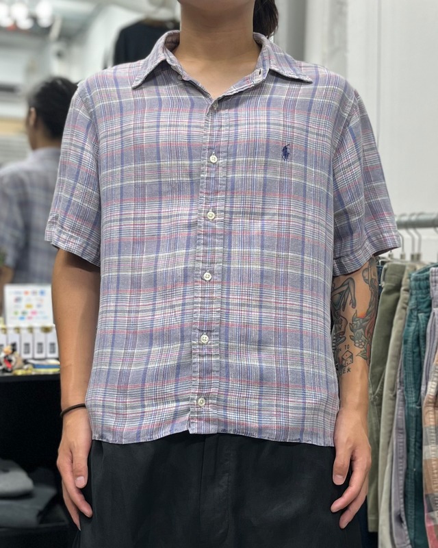 90’s~00’s Ralph Lauren Design Open Collar Shirt “CUSTOM FIT” 【Other Side店】