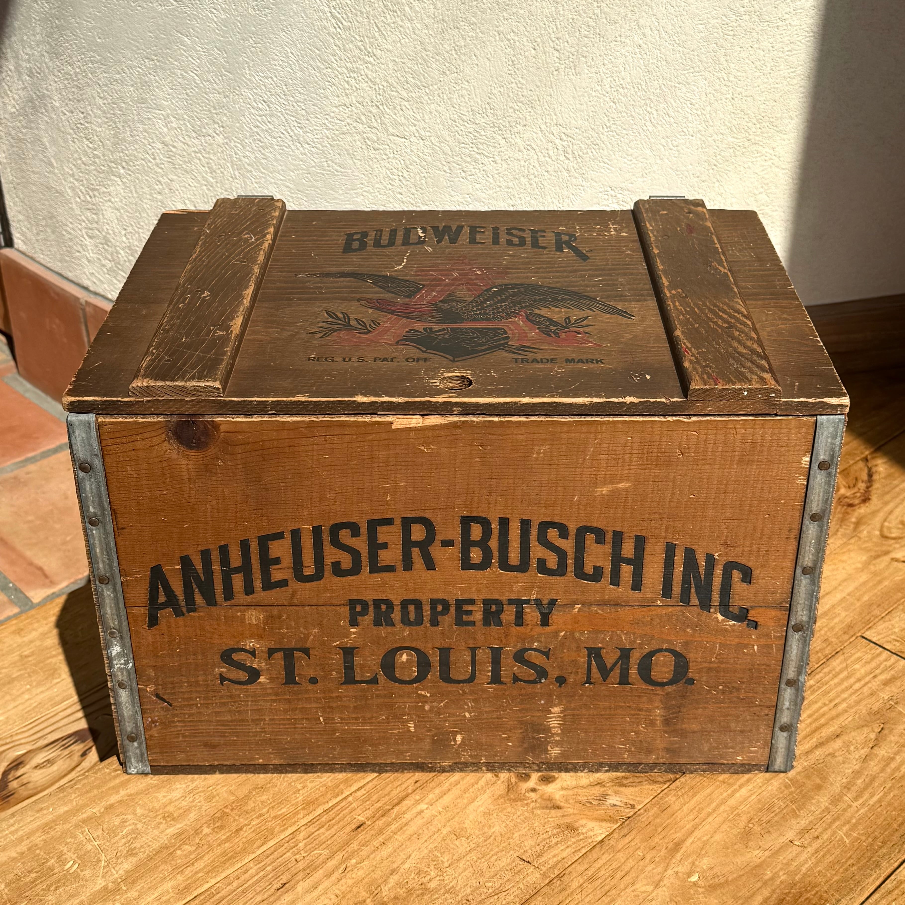 Vintage BUDWEISER Wood Box 木箱 バドワイザー 収納 ディスプレイ