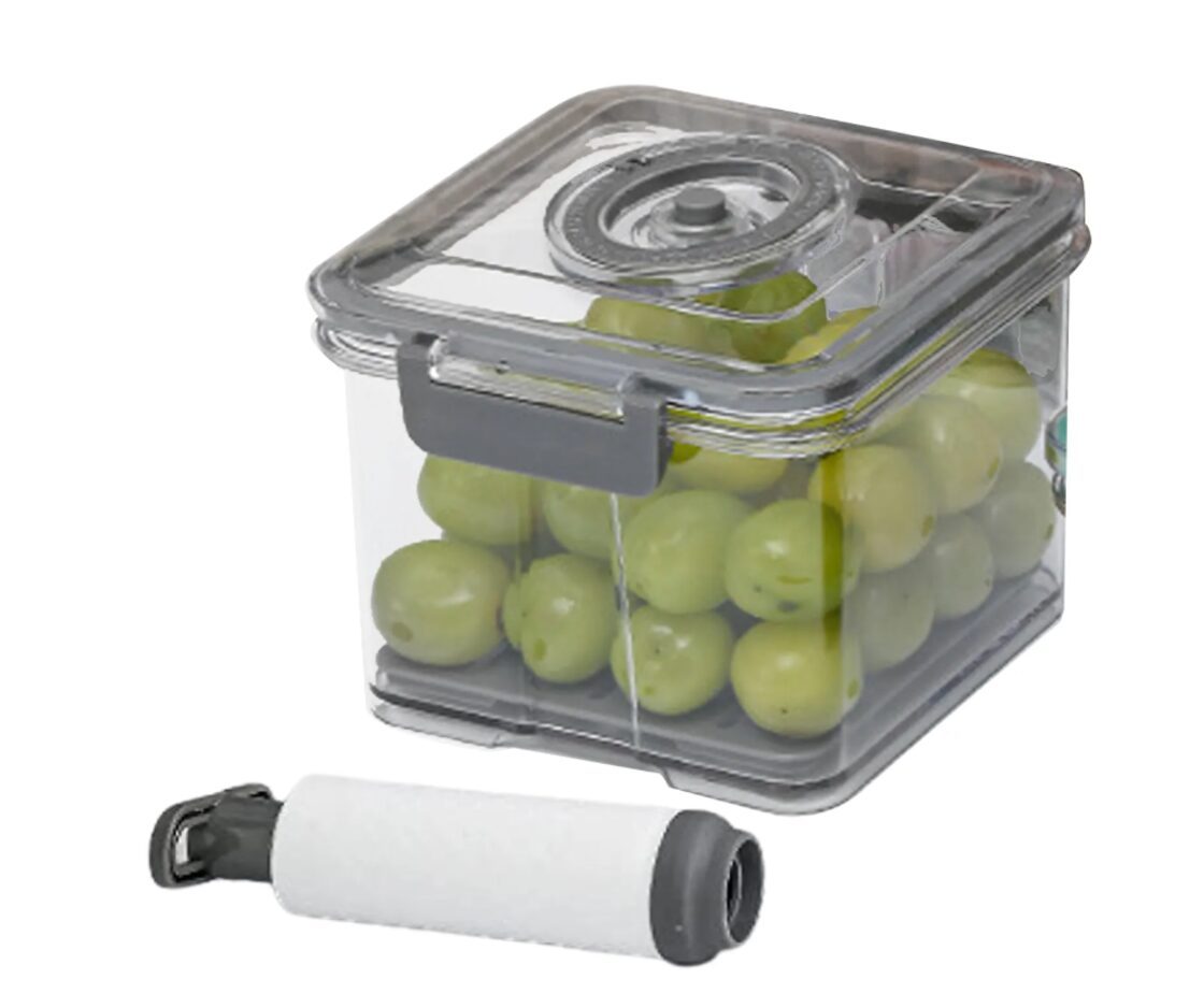 小）真空食品保存容器 透明 冷蔵庫 オーガナイザー タッパー フード