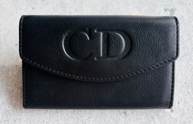 Christian Dior  CD型押し キーコインケース ブラック