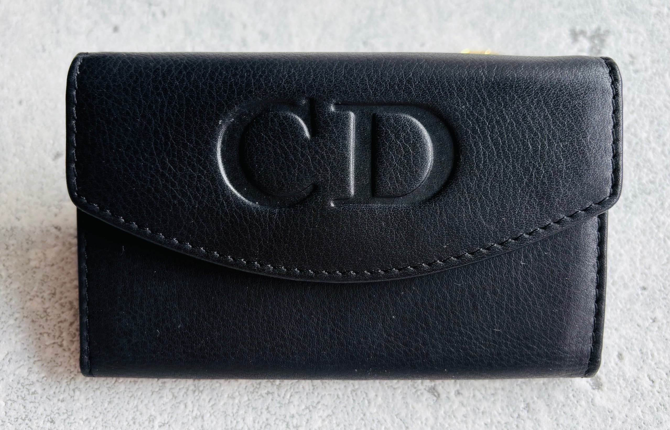 Christian Dior CD型押し キーコインケース ブラック