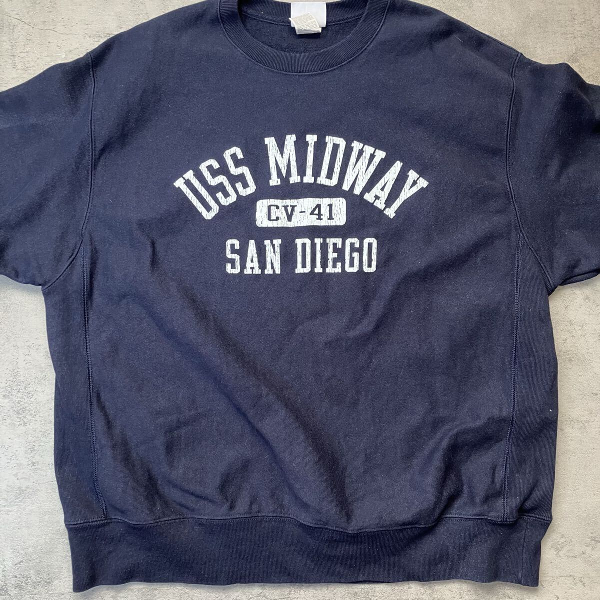 00s Champion Reverse Weave USS MIDWAY CV-41 ミリタリープリント