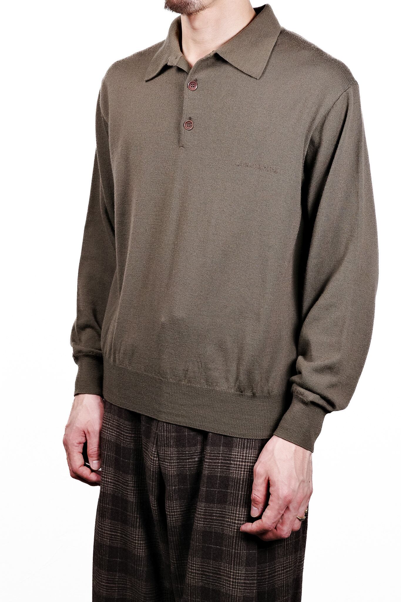 1990's] “Giorgio Armani Le Collezioni” Merino Wool Full-Fashioned