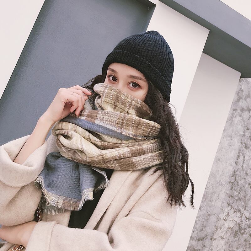 スカーフ オータムウィンターレッド格子柄 秋物 冬物 ブラック・アイド・ピーズ89993630636