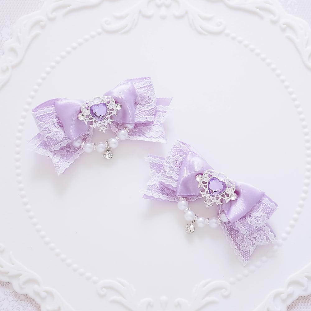 ヘアクリップ リボン 量産型 地雷 推し色 魔法少女 夢かわいい