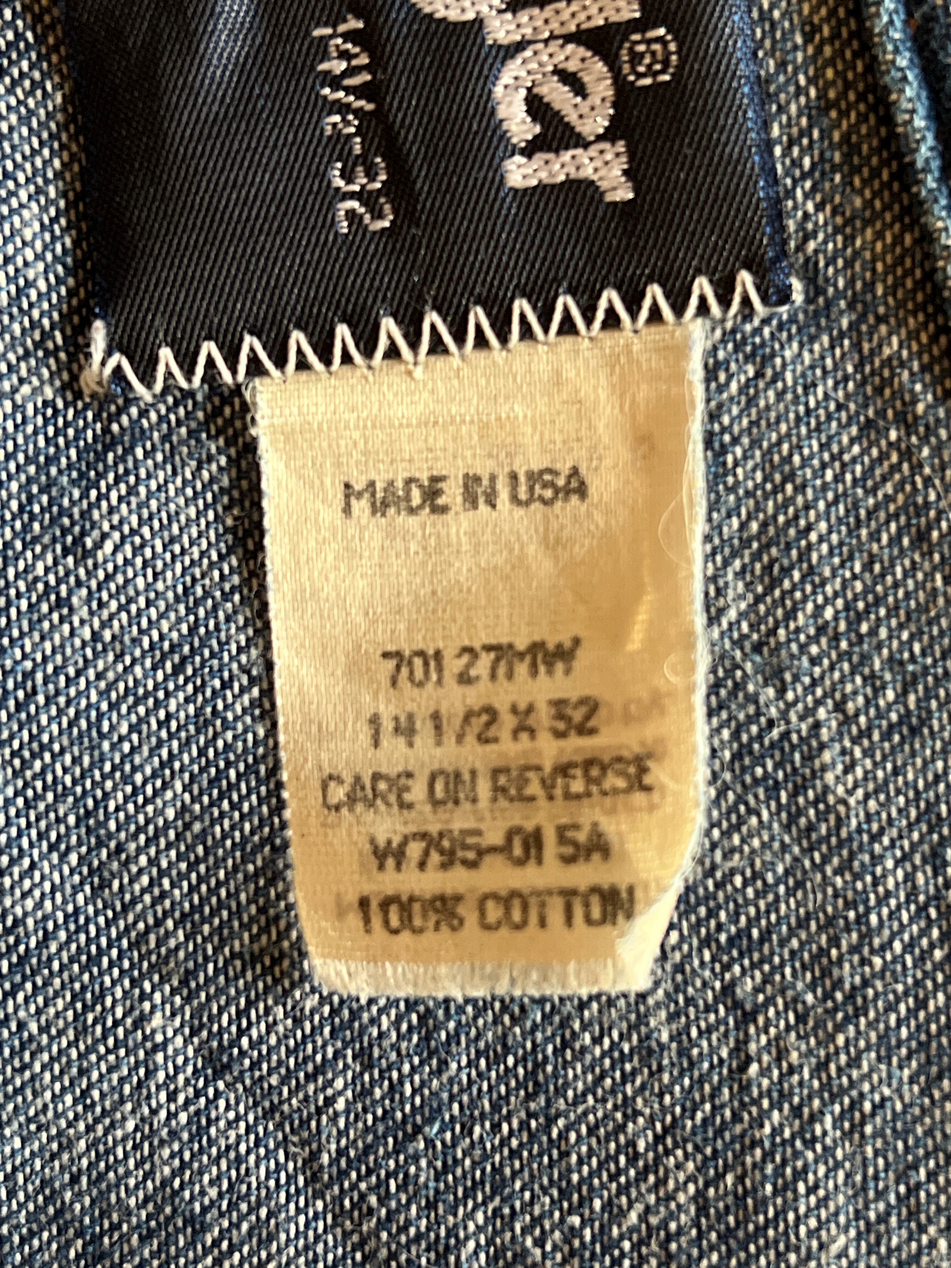80's Wrangler 70127MW デニムウエスタンシャツ 表記(14 1/2-32)