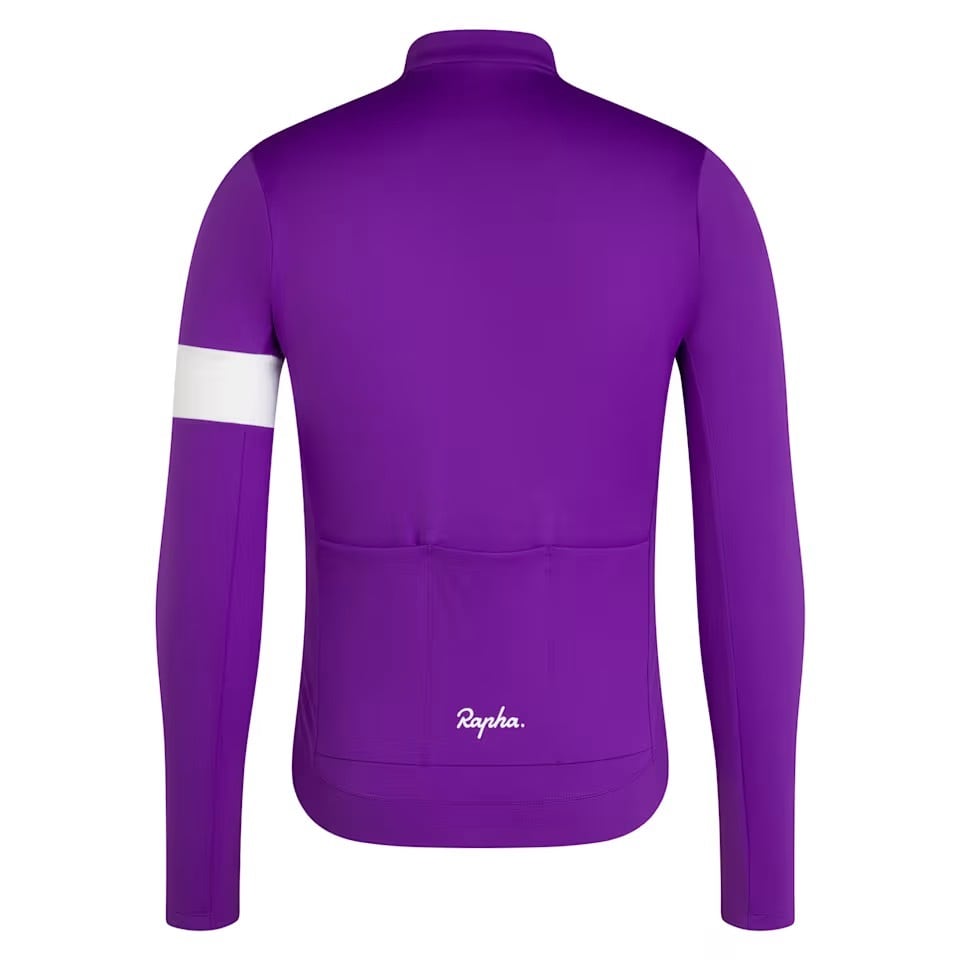 Rapha 紫 サイクルジャージ 長袖 ラファ パープル Mサイズ RAPHA Men's core thermal long sleeve jersey ULTRAVIOLET/WHITE