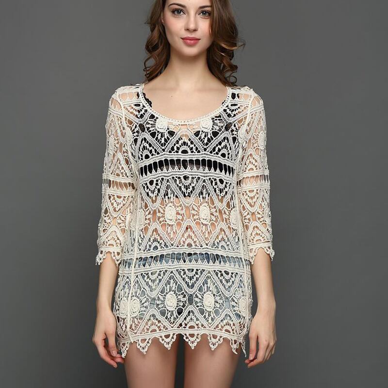 総レース 七分袖チュニック