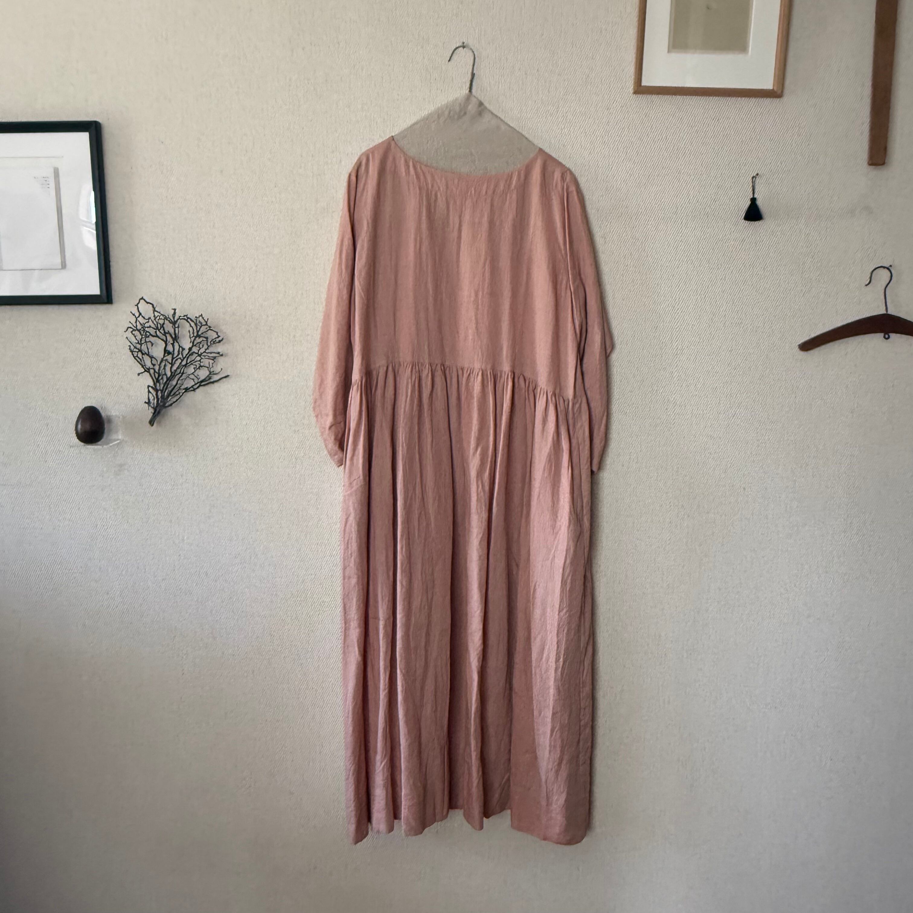 new daily dress | salmon pink | さざなみ