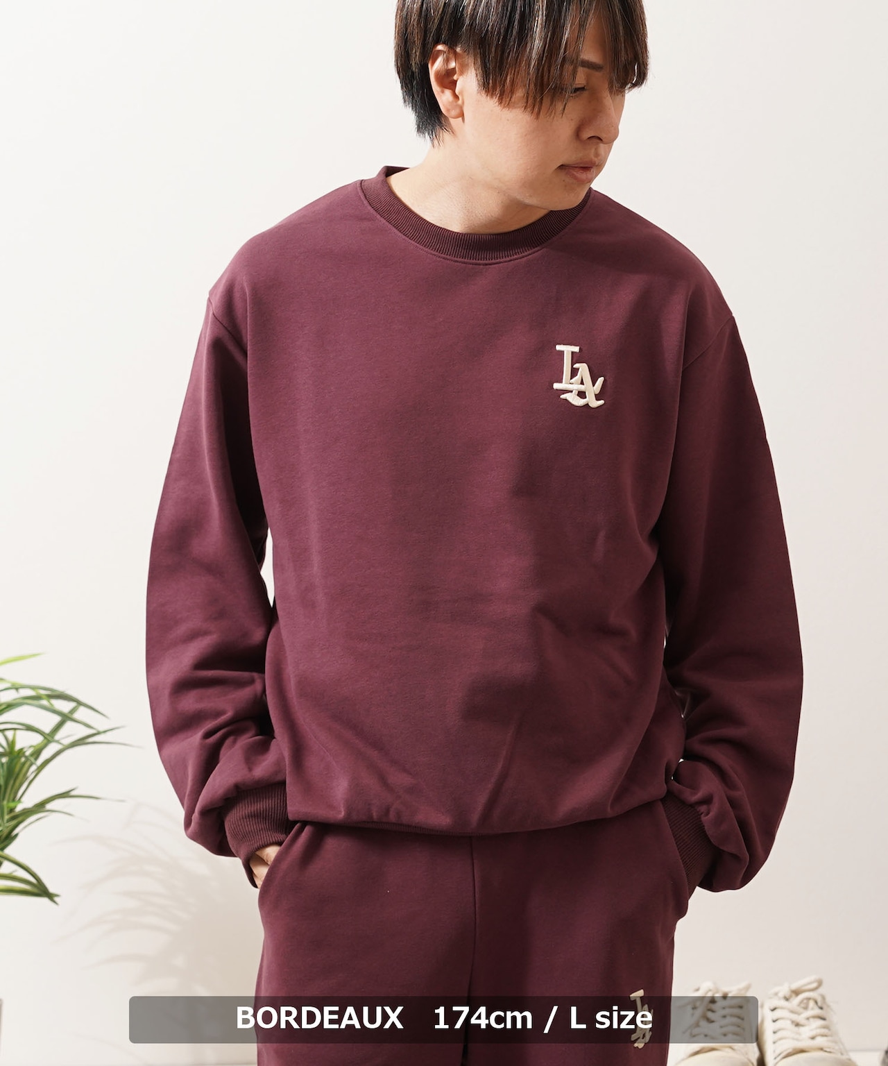 ◆LA ロゴ刺繍 ルーズスウェット◆ yo-22009