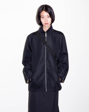 2000s SPORTMAX - standing collar zip-up jacket