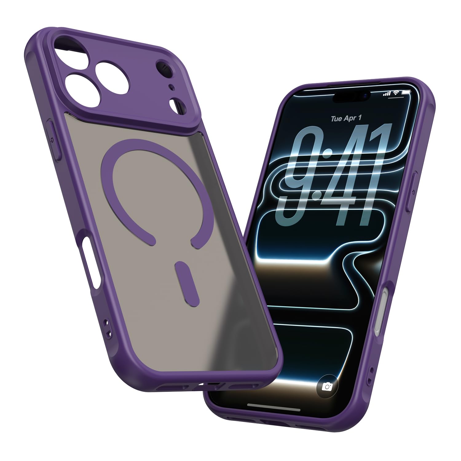 Panda Baby iPhone 18 Pro / 17 Pro用ケース 指紋防止 パープル