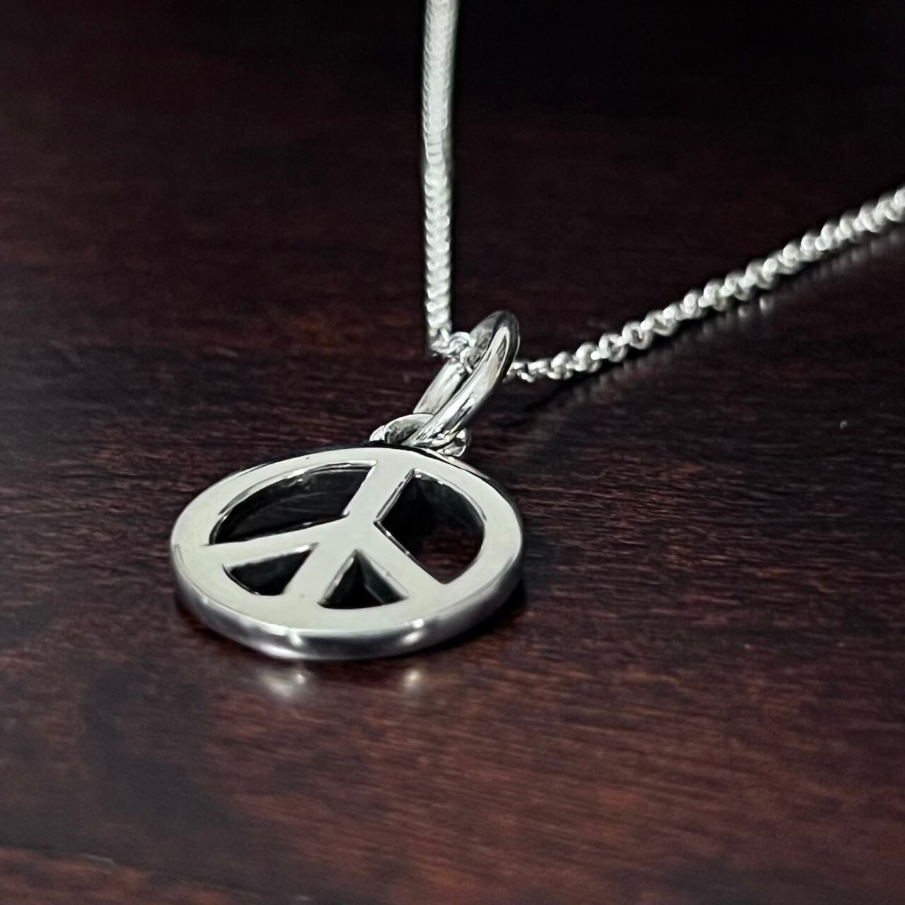 OLD TIFFANY & CO. Peace Sign Charm Necklace Sterling Silver