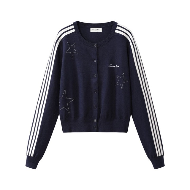 全3色/Line design cardigan　B795