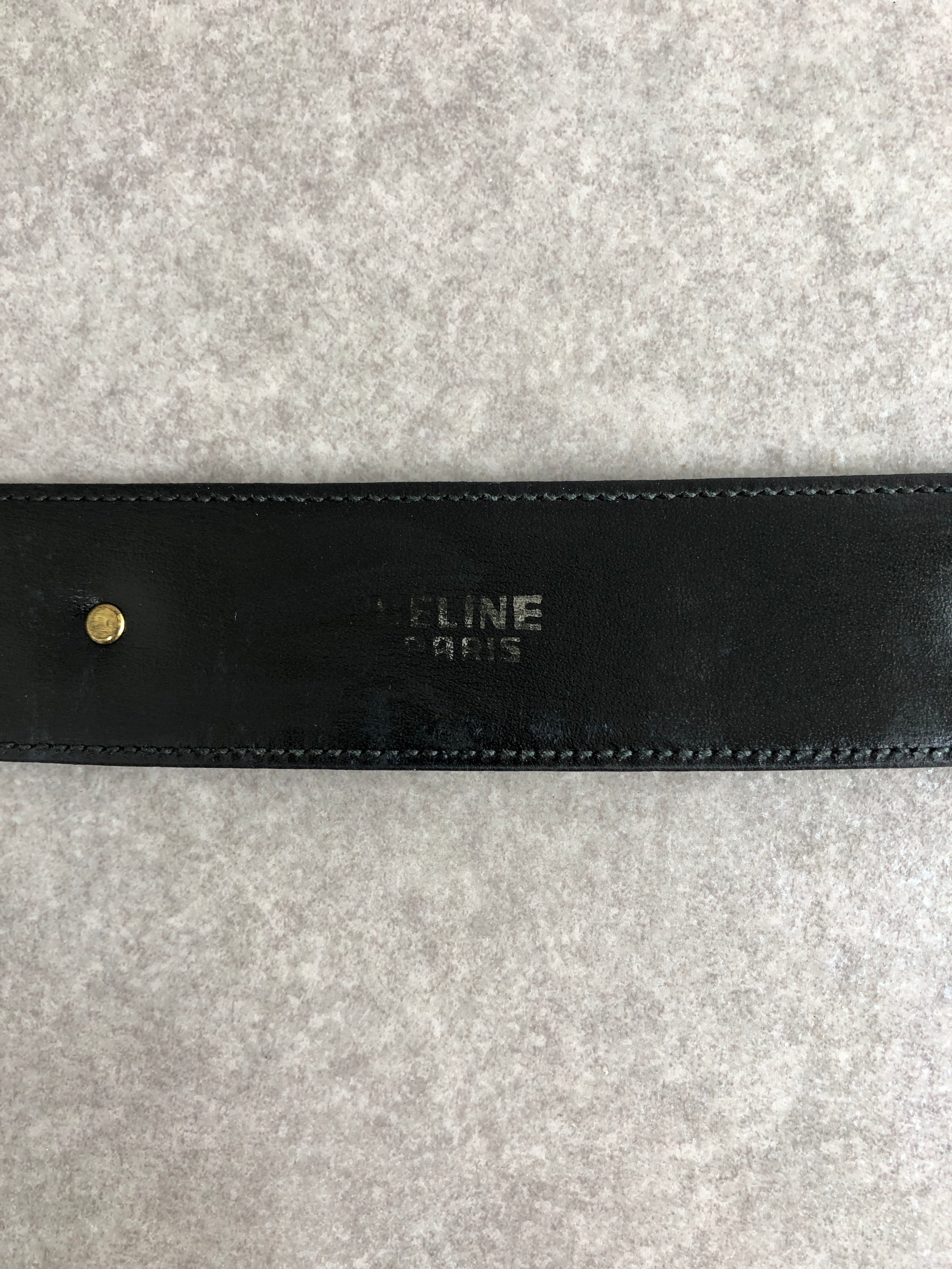 CELINE セリーヌ ベルト ブラック ブラゾン レザー vintage