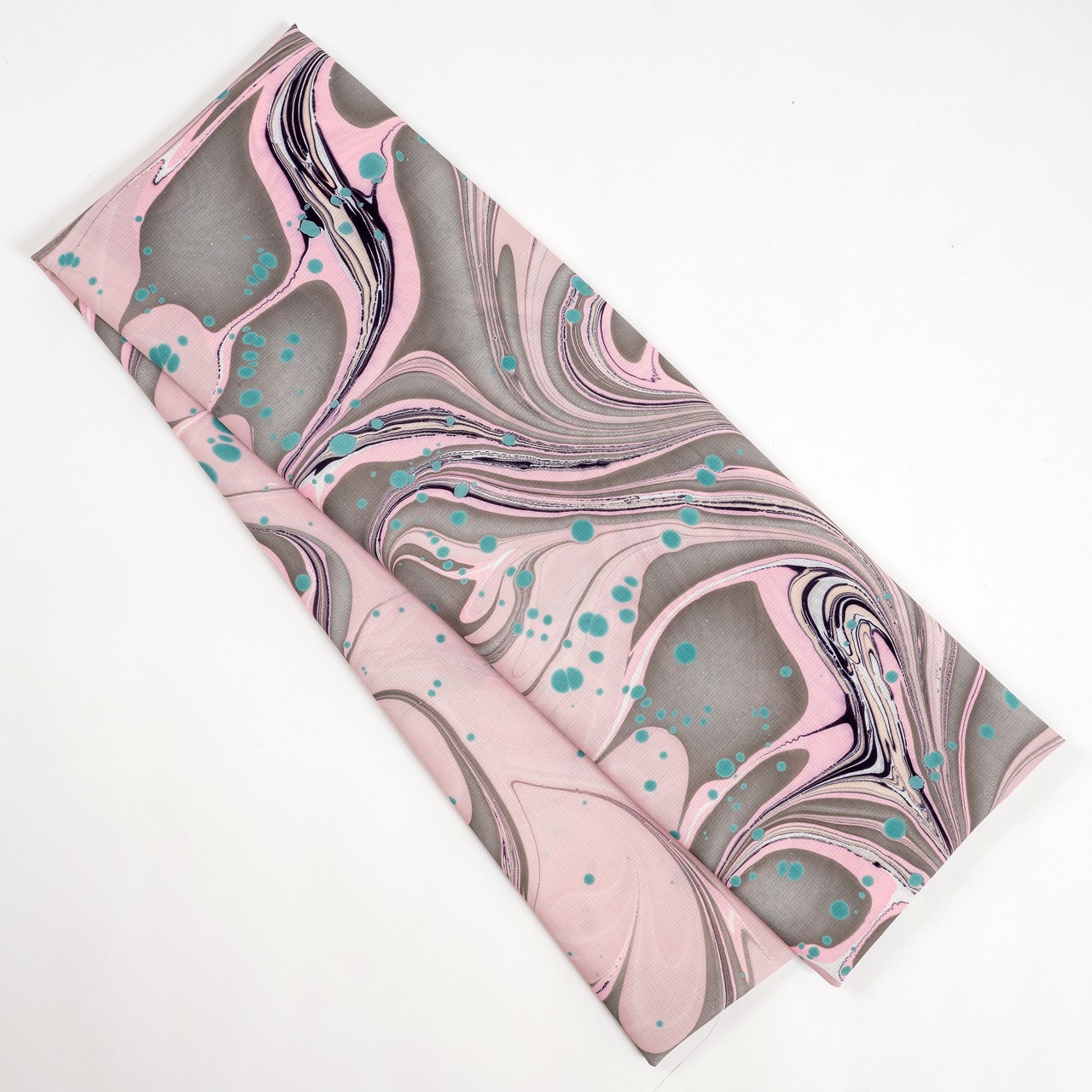 リバーシブル半巾帯 ［smokypink］蝶×ドット